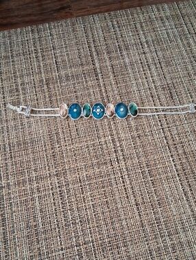Napier Blue and Teal Enamel Charm Bracelet